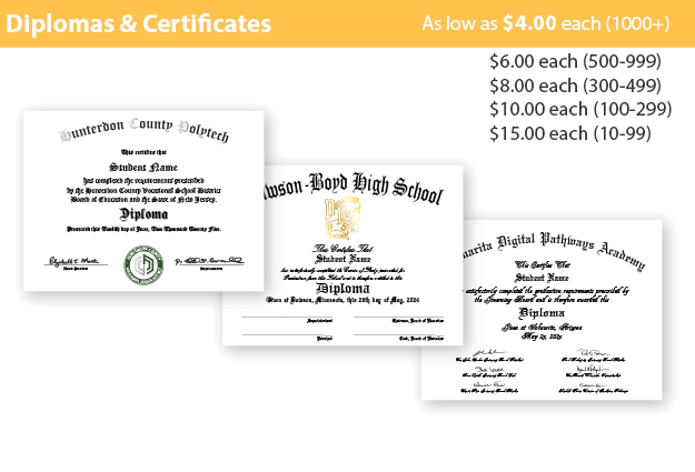 Diplomas and Certificates